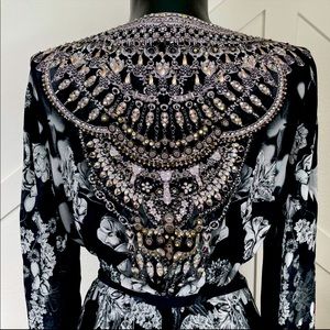 Czarina Crystal Gems Wrap Dress Size Small